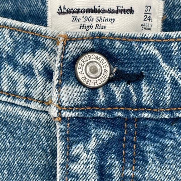 Abercrombie & Fitch 90's Skinny High Rise Jeans Distressed Plus 24 Long New - Picture 3 of 14